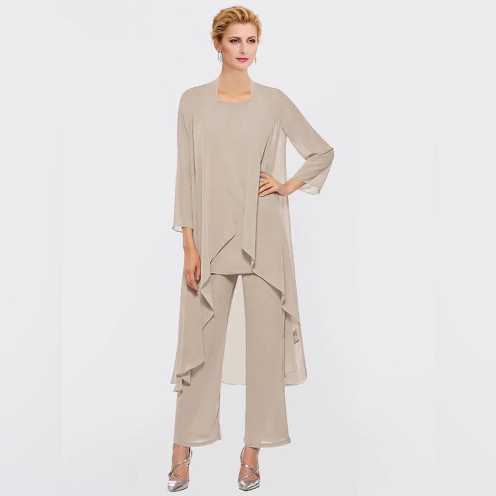 🤎 NEW Three piece chiffon dressy pantsuit